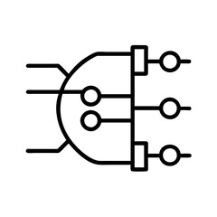 logic gate icon, logic gate line art - simple line art of logic gate, perfect for logic gate logos and icons
