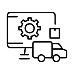 logistics software icon, logistics software line art - simple line art of logistics software, perfect for logistics software logos and icons