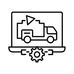 logistics software icon, logistics software line art - simple line art of logistics software, perfect for logistics software logos and icons