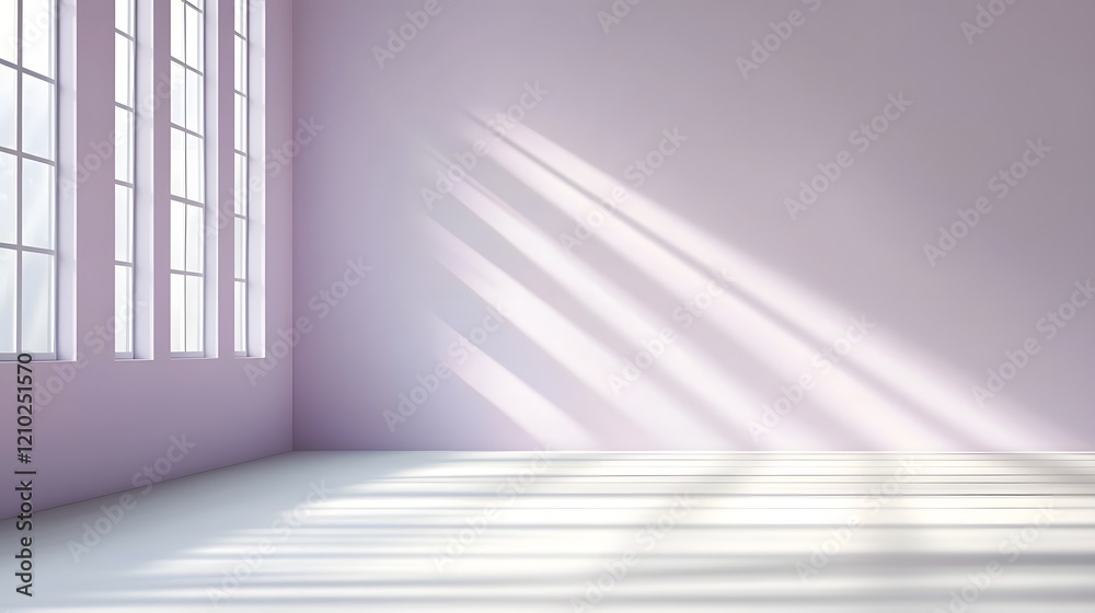 Leinwandbilder Blurred abstract background in shades of purple with gradient light rays and subtle shadow play creating a modern elegant and calming aesthetic  This digital artwork has a minimalist
