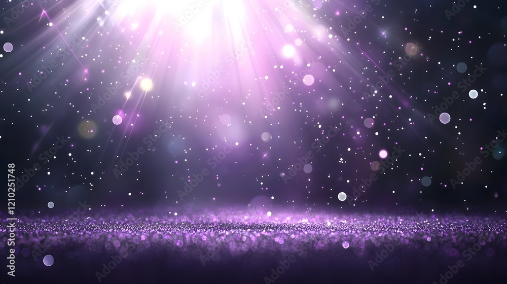 Fototapete dreamy and enchanting purple gradient backdrop accented by soft shimmering light rays and delicate s