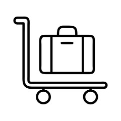 luggage cart icon, luggage cart line art - simple line art of luggage cart, perfect for luggage cart logos and icons