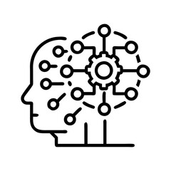 machine learning icon, machine learning line art - simple line art of machine learning, perfect for machine learning logos and icons