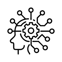 machine learning icon, machine learning line art - simple line art of machine learning, perfect for machine learning logos and icons