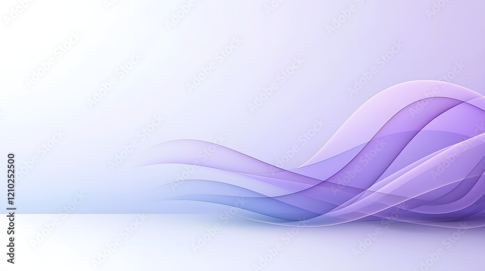 Fototapete Serene Gradient Waves of Tranquil Purple Hues in Blurred Abstract Background  Soft calming and visually appealing digital with flowing light effects and a minimalist modern design
