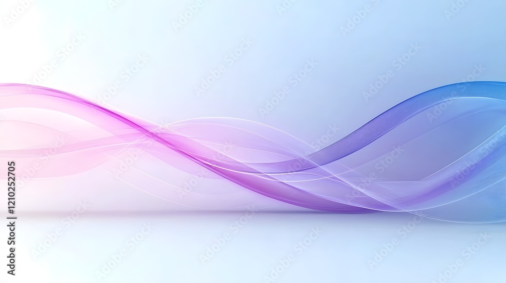Poster Elegant abstract digital background with gradient purple and blue waves enhanced by soft glowing light rays and subtle shadow textures  Evoking a calming serene and ethereal atmosphere