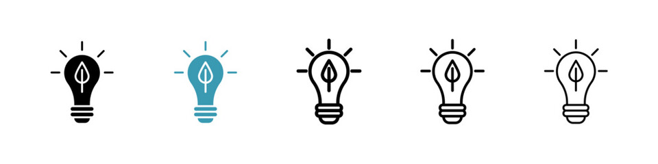 ECO Energy icons collection in black and blue colors