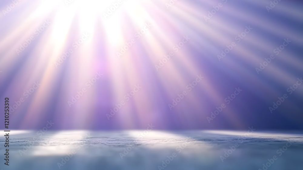 Poster and Elegant Purple Blurred Background with Gradient Light Rays and Gentle Shadow Play Creating a Serene and Luminous Atmosphere