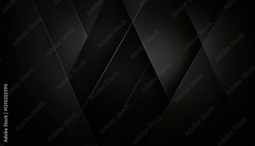 Aufkleber minimalist black abstract geometric background with layered textured folds and sharp shapes, ideal for modern design projects or branding


