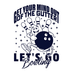 Obraz premium Humorous Bowling Pin and Ball Cartoon Design for Apparel and Merchandise.