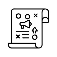 marketing plan icon, marketing plan line art - simple line art of marketing plan, perfect for marketing plan logos and icons