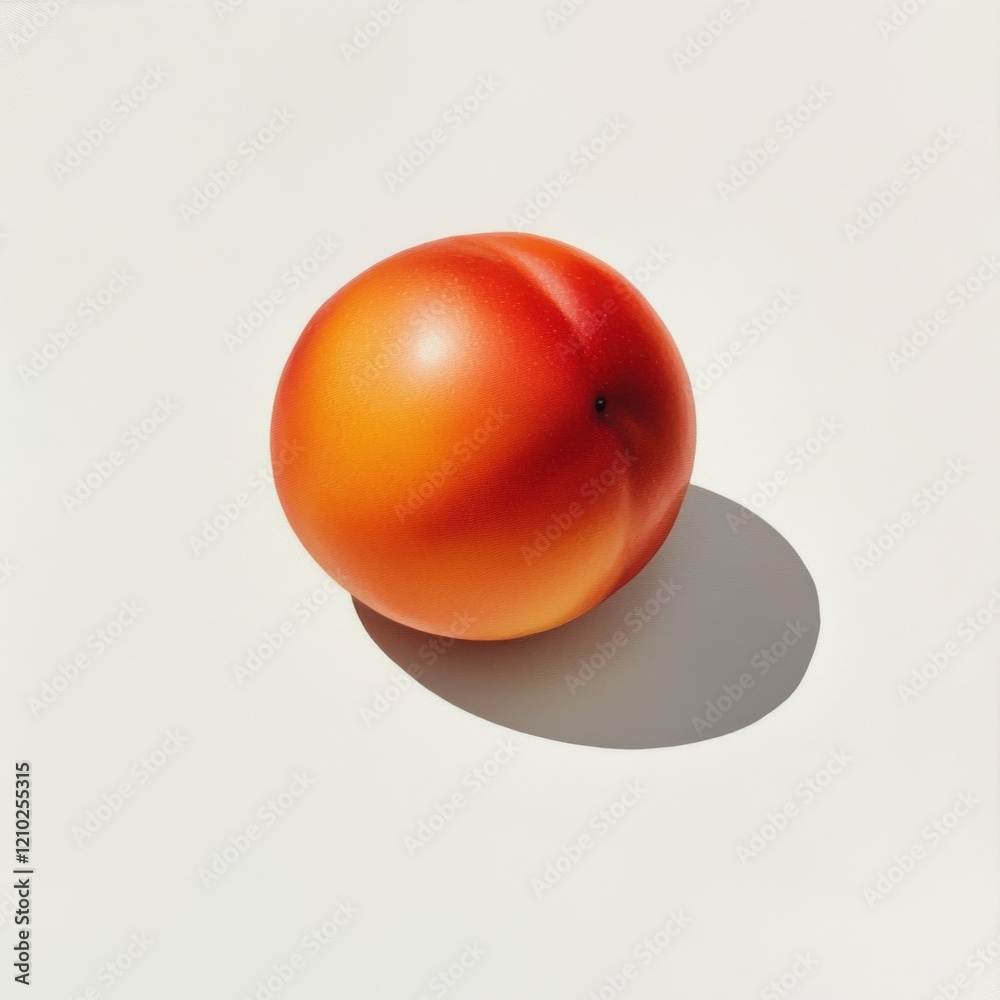 Poster ripe nectarine with smooth orange skin resting against a neutral background casting a soft shadow