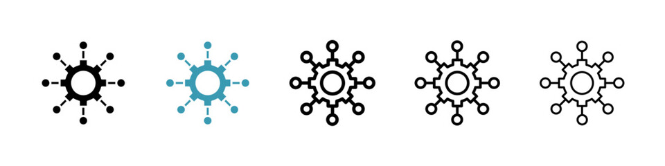 Multichannel marketing icons set in black filled and stroke line style