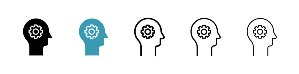 Realization icons set in black filled and stroke line style