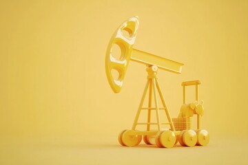 A yellow rig with a yellow background