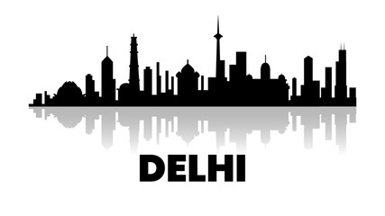 Obraz premium Minimalist illustration of a DELHI skyline silhouettes vector art