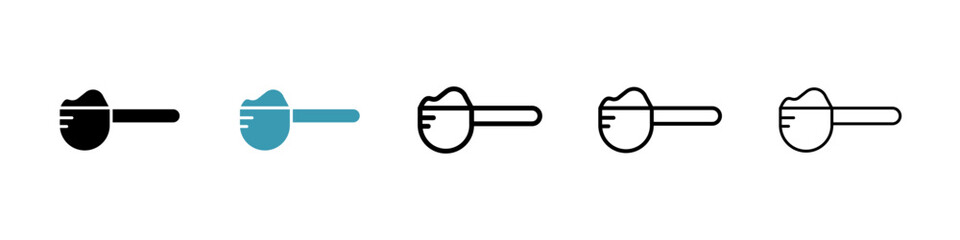 Scoop icons set in black filled and stroke line style