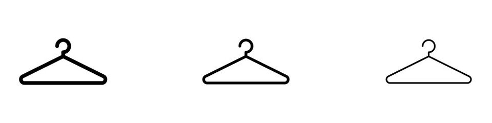 Wardrobe icons set in black filled and stroke line style