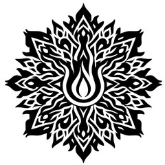 Fire mandala silhouette