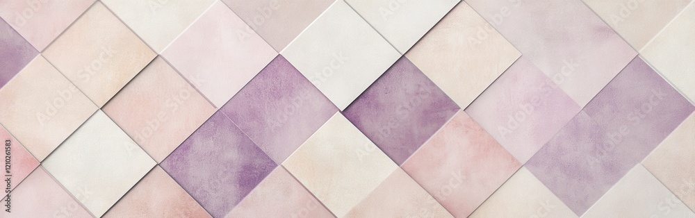 Poster minimalistic diamond-patterned texture in soft pastel hues for modern interior design applications
