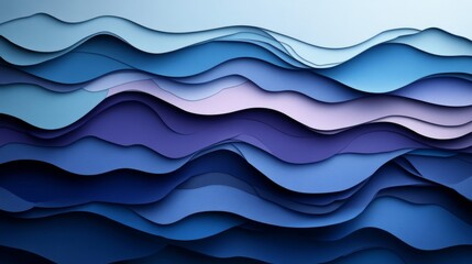 Fototapeta premium Abstract Layered Blue and Purple Waves Background