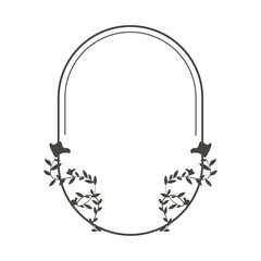 floral frame oval minimal