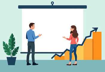 Obraz premium シンプルな市場成長背景：ミニマリストプレゼンテーションスライド。ビジネス、金融、マーケティングプレゼンテーションに最適な、上昇傾向を強調した抽象デザイン。