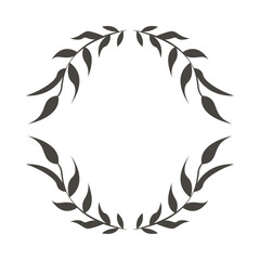 floral frame round emblem