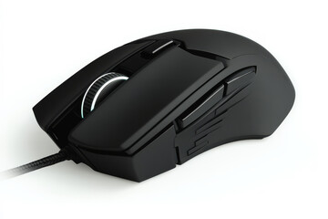 A sleek black gaming mouse with customizable buttons and an ergonomic design, perfect for gamers and computer users.