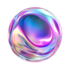 Obraz premium A digitally created image shows a vibrant iridescent sphere with flowing pastel colors creating a dynamic and elegant abstract design.