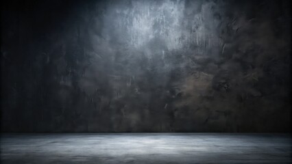 Dark, Moody Concrete Room with Spotlit Wall and Floor