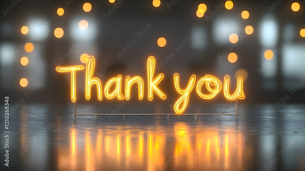 Aufkleber elegant thank you message rendered in vibrant golden sparkler text perfectly mirrored on a reflectiv