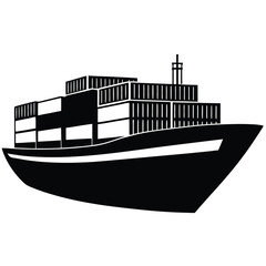 Obraz premium silhouette of a bulk Carrier Ship in Open Ocean