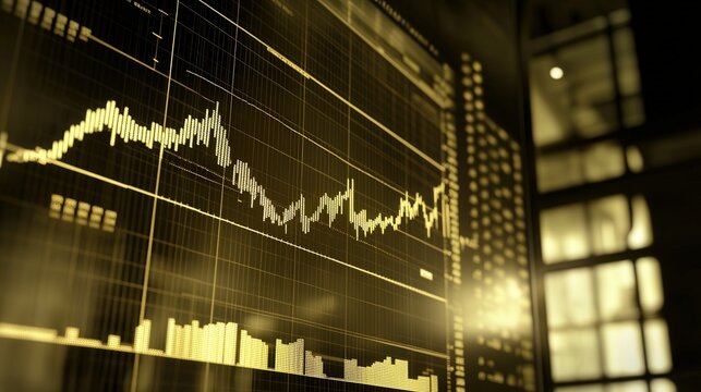 Digital Screen With Stock Market Data