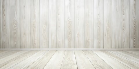 Naklejka premium Clean Light Wood Wall and Floor Background for Design Projects