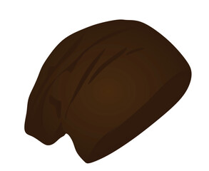 Brown winter hat. vector illustration