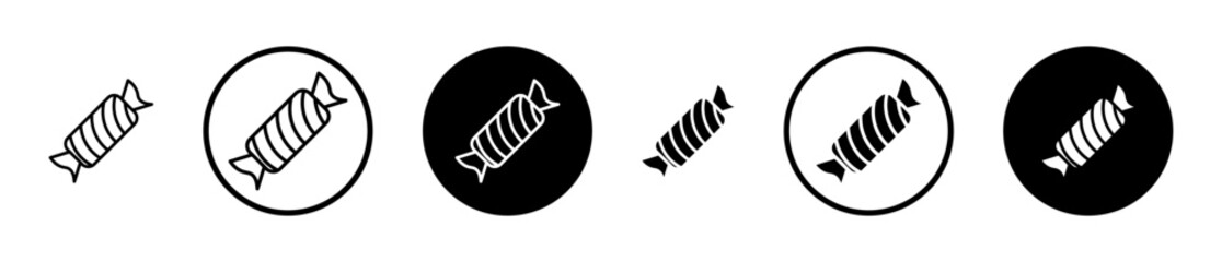 Candy-sweet icon set in black filled and stroke line style.