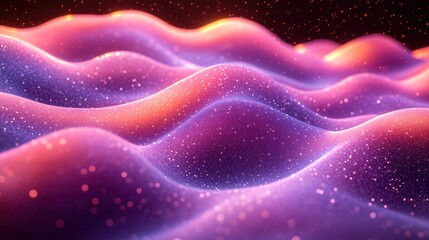 Obraz premium Glowing abstract waves, digital art, dark background, website design