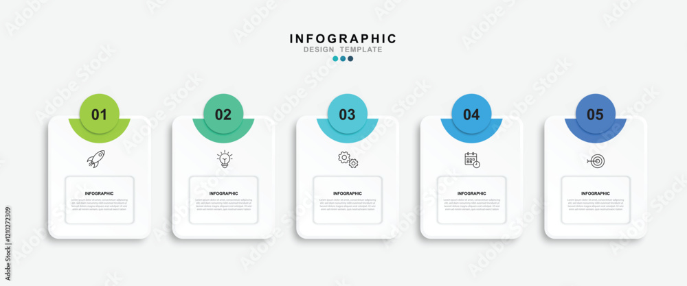 Poster vector infographic label design template, with icons and 5 options or steps.