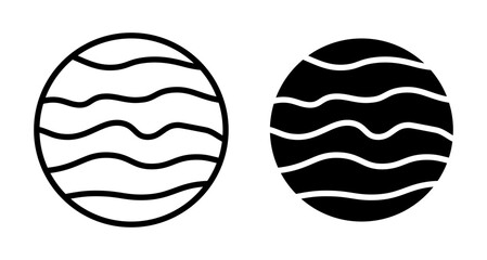 Mercury icon set in black filled and stroke line style.