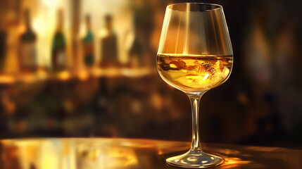 A glass of champagne with subtle highlights. Digit_002
