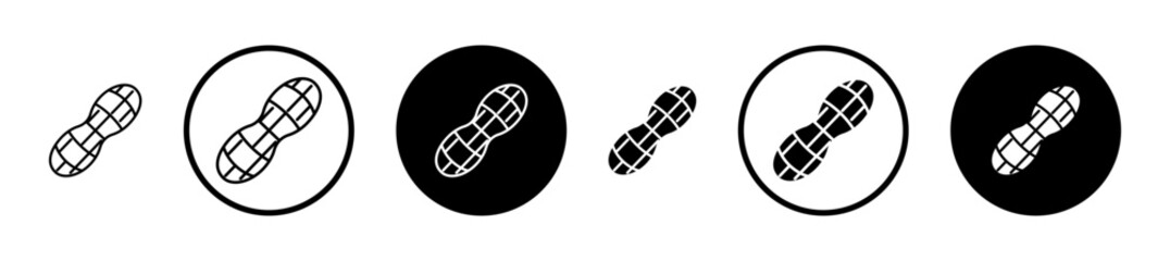 Peanut icons set in black filled and stroke line style