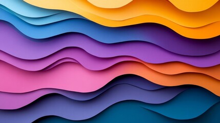 Abstract Colorful Layered Wave Background