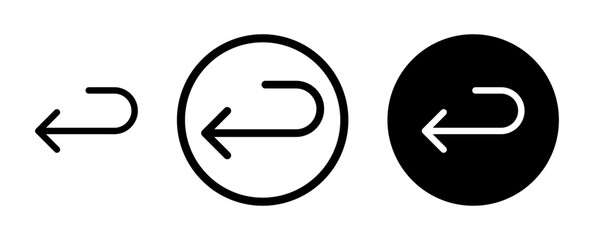 Send back icon set in black filled and stroke line style.