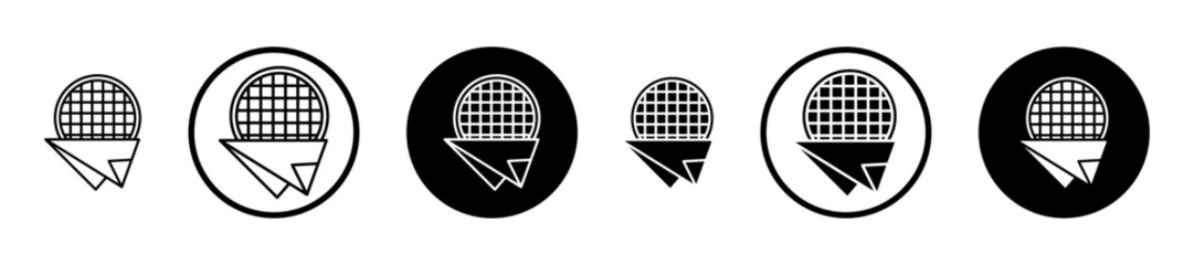 Stroopwafel icon set in black filled and stroke line style.
