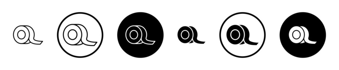 Tape icons vector pack in black and blue colors