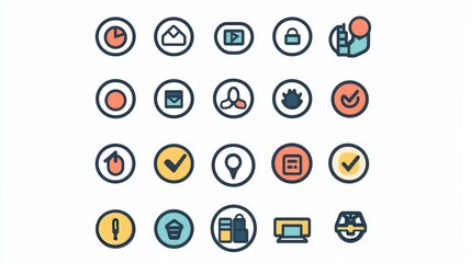 Recommender system linear icons set. Personalized advertising, service rating. Data organization. Customizable thin line symbols. Isolated vector outline illustrations. Editable stroke