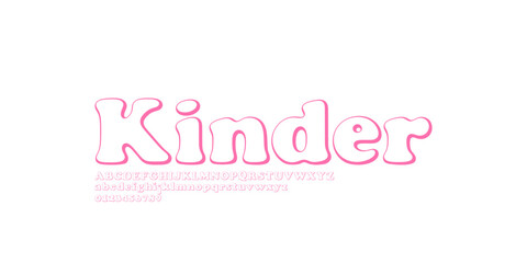 Font Chill Relax Outline Alphabet Number Uppercase Lowercase