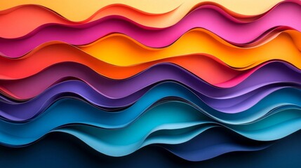 Abstract Colorful Paper Wave Background