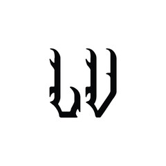 LV monogram logo design letter text name symbol monochrome logotype alphabet character simple logo